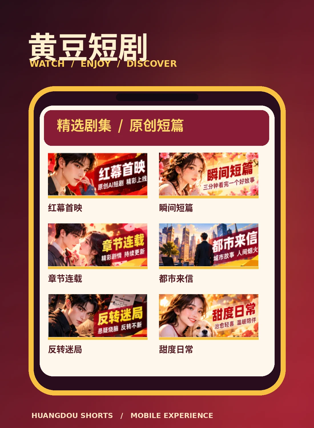 黄豆短剧手机端使用示意图位置